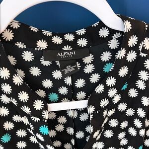 Alfani Black and White Floral Top